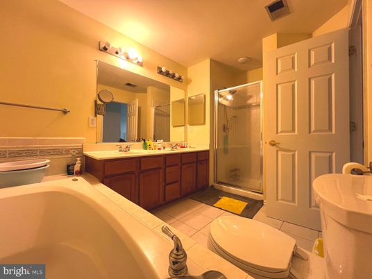 Bathroom, Dual Sink Vanities, Glass Shower, Interior, Tile Countertops