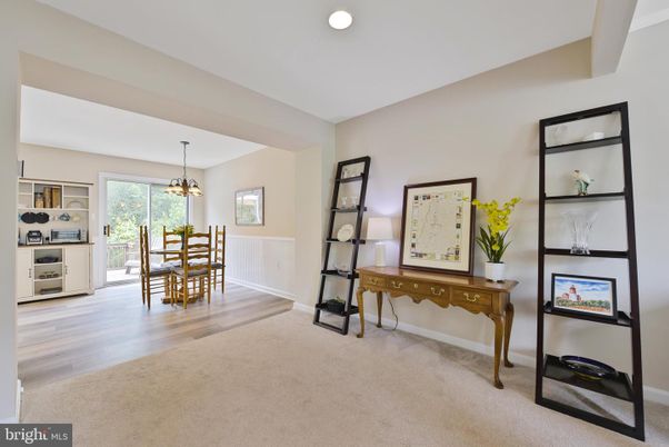 Dining room, Interior, Pendant Lights, Recessed Lighting, Wood Texture Flooring