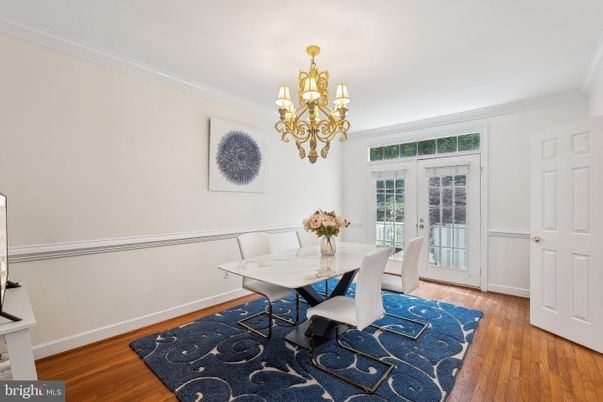 Chandelier, Dining room, Interior, Wood Texture Flooring
