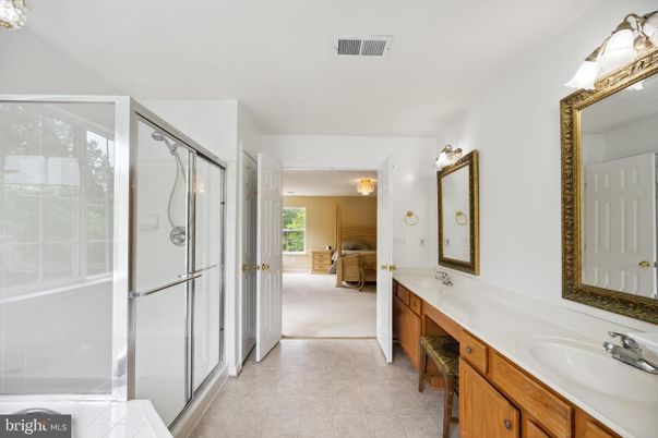Bathroom, Dual Sink Vanities, Glass Shower, Interior