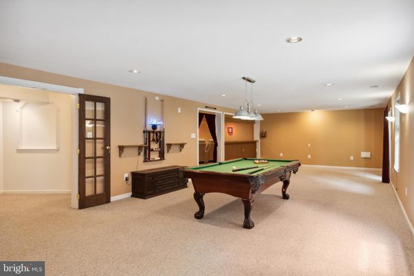 Billiard Table, Game Room, Interior, Pendant Lights, Recessed Lighting
