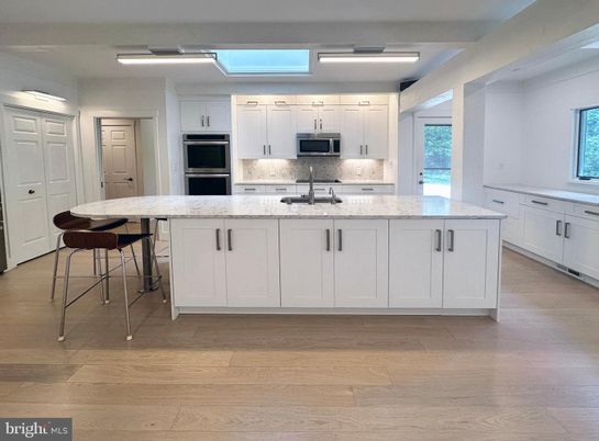 Interior, Kitchen, Stainless Steel Appliances, Wood Texture Flooring