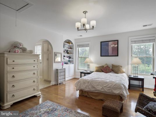 Bedroom, Chandelier, Interior, Wood Texture Flooring