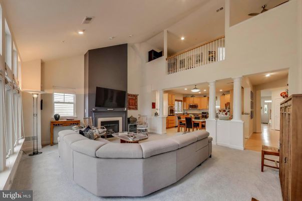 Dining room, Fireplace, Interior, Kitchen, Living room, Recessed Lighting