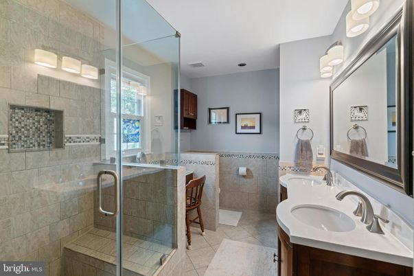 Bathroom, Dual Sink Vanities, Glass Shower, Interior