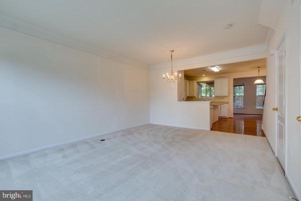 Chandelier, Empty room, Interior, Kitchen, Pendant Lights, Wood Texture Flooring