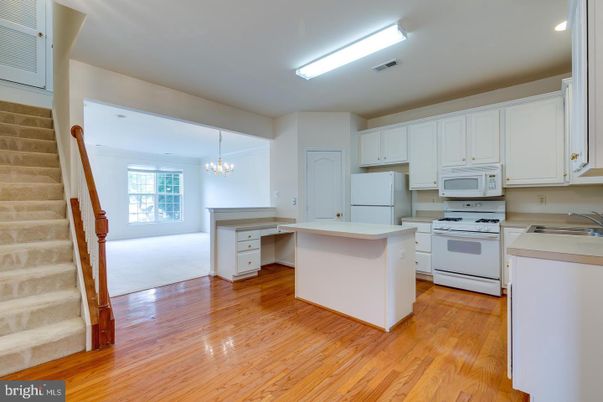 Chandelier, Interior, Kitchen, Recessed Lighting, Wood Texture Flooring