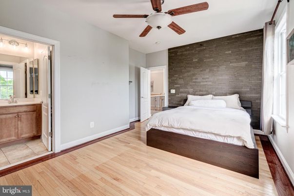 Bedroom, Interior, Stone Walls, Wood Texture Flooring