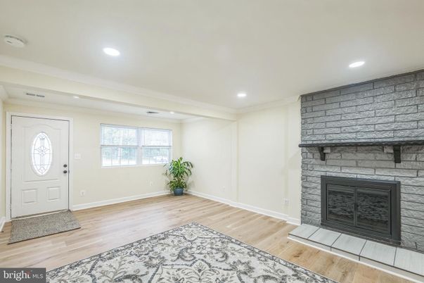 Fireplace, Interior, Recessed Lighting, Wood Texture Flooring