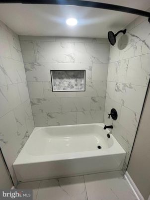 Bathroom, Interior, Marble Walls, Recessed Lighting