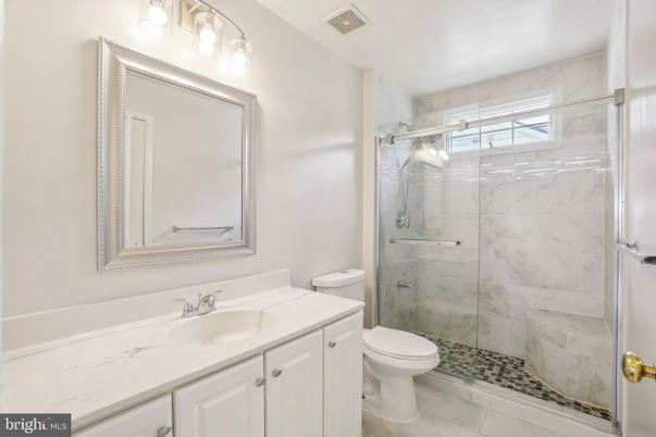 Bathroom, Glass Shower, Interior, Marble Walls