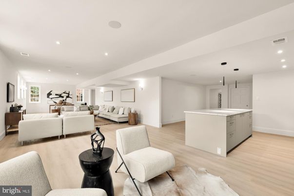 Interior, Kitchen, Living room, Recessed Lighting, Wood Texture Flooring