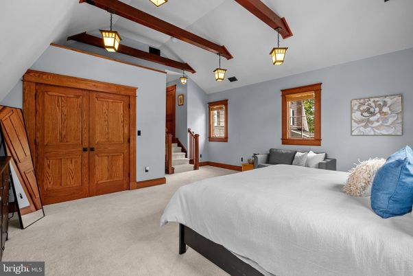Bedroom, Interior, Wooden Beams