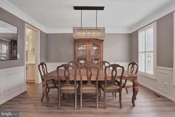 Chandelier, Dining room, Interior, Wood Texture Flooring