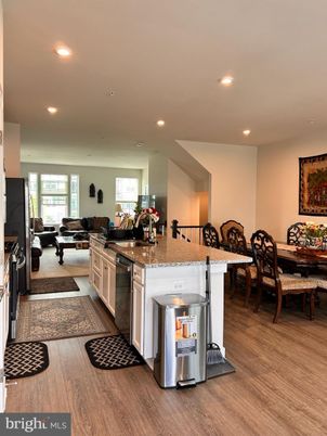 Dining room, Interior, Kitchen, Living room, Recessed Lighting, Wood Texture Flooring