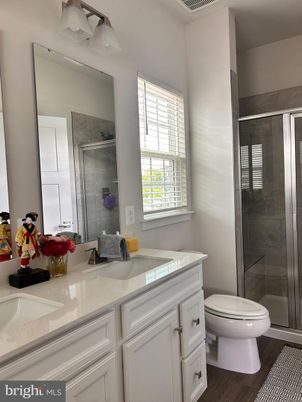 Bathroom, Dual Sink Vanities, Glass Shower, Interior