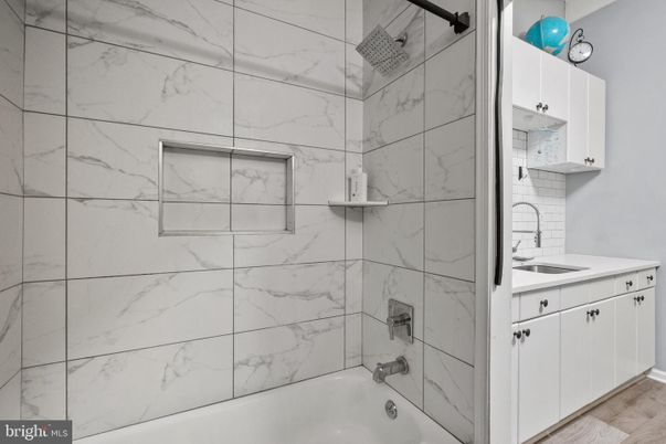 Bathroom, Glass Shower, Interior, Marble Walls