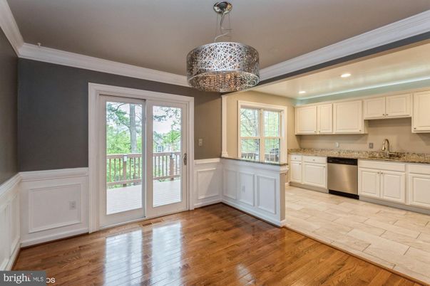 Chandelier, Interior, Kitchen, Recessed Lighting, Wood Texture Flooring