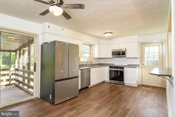 Interior, Kitchen, Stainless Steel Appliances, Wood Texture Flooring