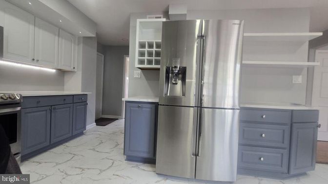 Interior, Kitchen, Marble, Recessed Lighting, Stainless Steel Appliances