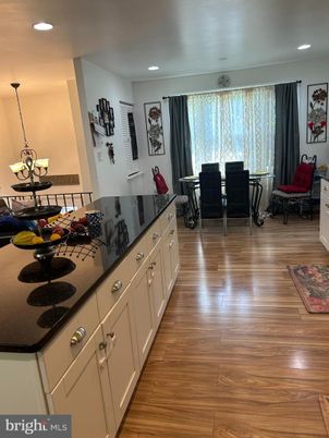 Dining room, Interior, Pendant Lights, Recessed Lighting, Wood Texture Flooring