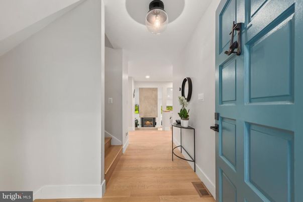 Fireplace, Interior, Recessed Lighting, Wood Texture Flooring