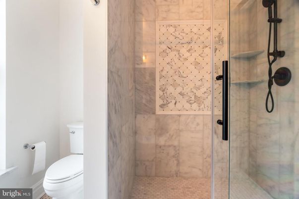 Bathroom, Glass Shower, Interior, Marble Walls