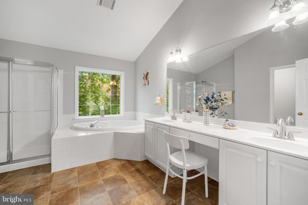 Bathroom, Dual Sink Vanities, Glass Shower, Interior