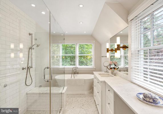 Bathroom, Dual Sink Vanities, Free Standing Baths, Glass Shower, Interior, Recessed Lighting
