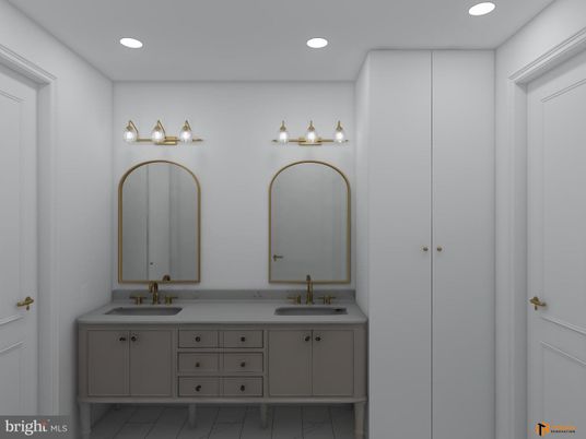 Bathroom, Dual Sink Vanities, Interior, Recessed Lighting