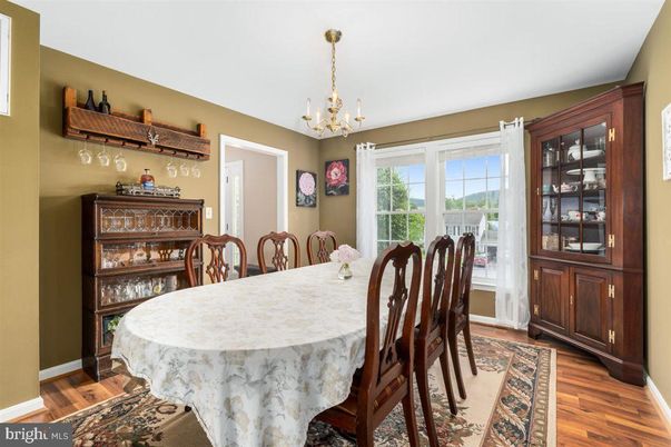 Chandelier, Dining room, Interior, Wood Texture Flooring