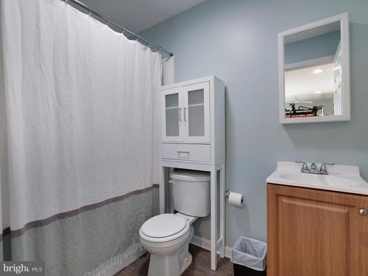 Bathroom, Interior, Recessed Lighting, Wood Texture Flooring