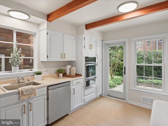 Interior, Kitchen, Recessed Lighting, Wooden Beams, Wood Texture Flooring