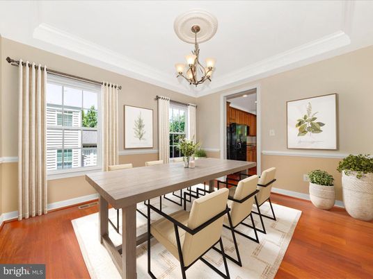 Chandelier, Dining room, Interior, Wood Texture Flooring