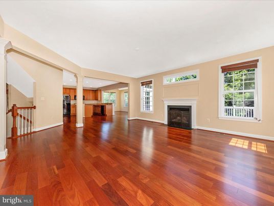 Empty room, Fireplace, Interior, Recessed Lighting, Wood Texture Flooring