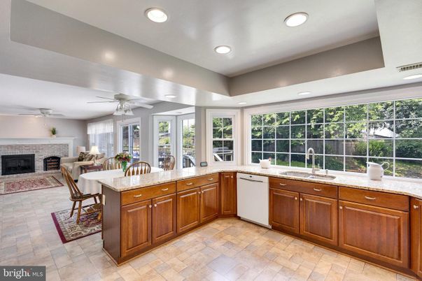 Dining room, Fireplace, Interior, Kitchen, Recessed Lighting