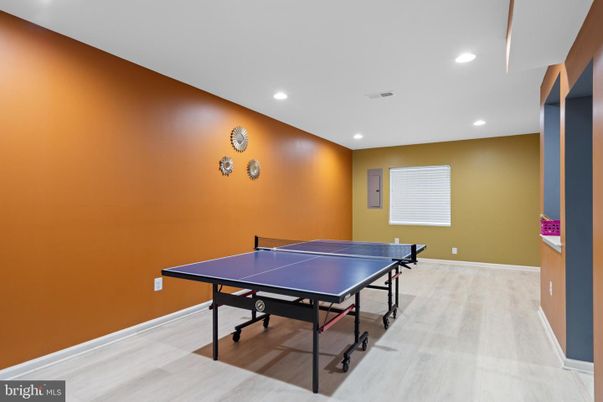 Game Room, Interior, Recessed Lighting, Wood Texture Flooring