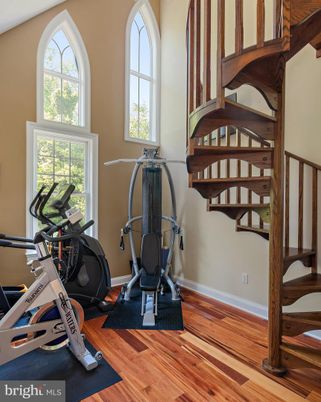 Fitness Equipment, Interior, Wood Texture Flooring