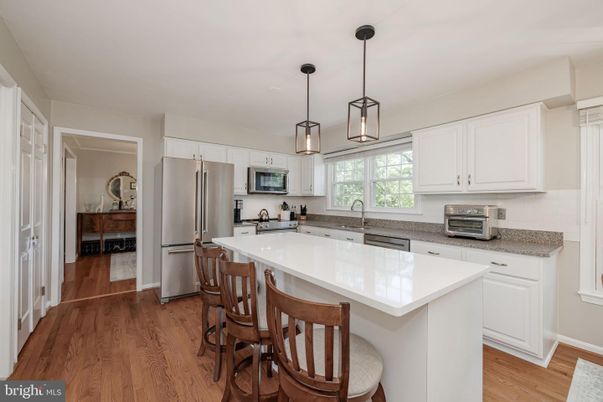 Interior, Kitchen, Pendant Lights, Stainless Steel Appliances, Wood Texture Flooring