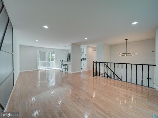 Empty room, Interior, Kitchen, Pendant Lights, Recessed Lighting, Wood Texture Flooring
