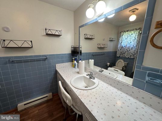 Bathroom, Dual Sink Vanities, Interior, Wood Texture Flooring