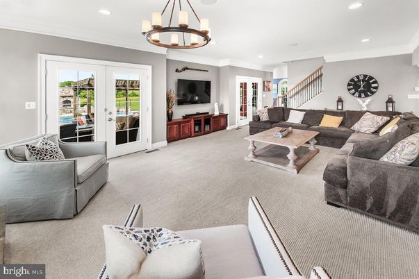 Chandelier, Interior, Living room, Recessed Lighting