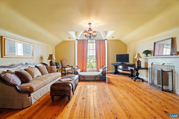 Chandelier, Fireplace, Interior, Living room, Wood Texture Flooring