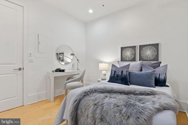 Bedroom, Home Office, Interior, Recessed Lighting, Wood Texture Flooring