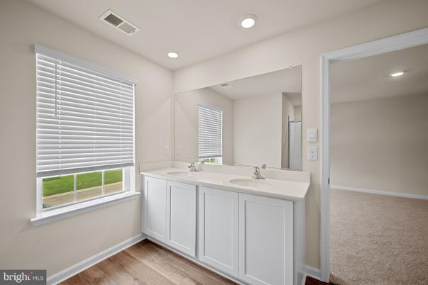 Bathroom, Interior, Recessed Lighting, Wood Texture Flooring