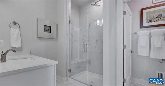 Bathroom, Glass Shower, Interior, Marble Walls