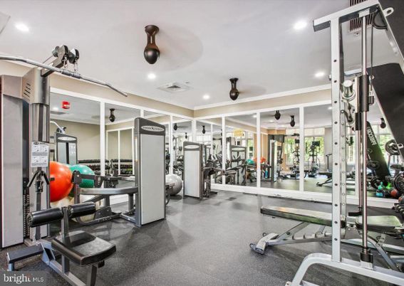 Fitness Equipment, Gym, Interior, Recessed Lighting