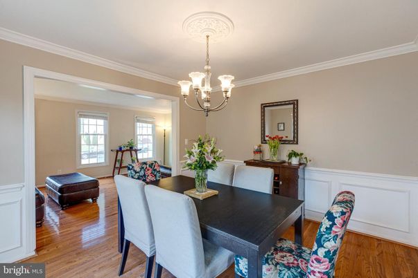 Chandelier, Dining room, Interior, Wood Texture Flooring