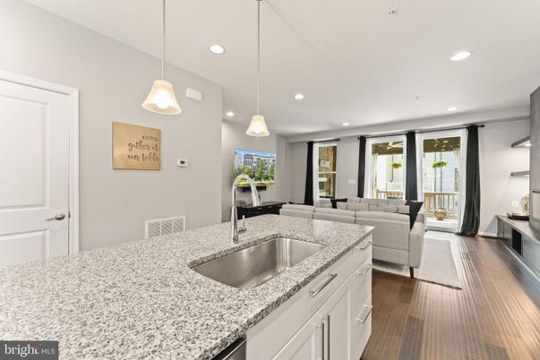 Interior, Kitchen, Living room, Pendant Lights, Recessed Lighting, Wood Texture Flooring