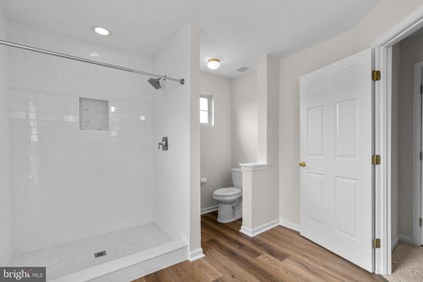 Bathroom, Interior, Recessed Lighting, Wood Texture Flooring